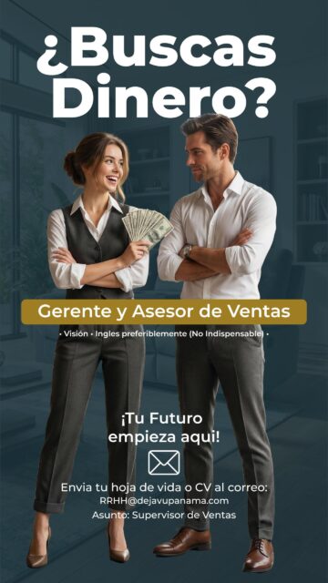 Estamos buscando un/a supervisor/a de ventas, apasionad@ y proactiv@ y con experiencia en el manejo de personal y arquitectura en ventas, que quiera formar parte de una empresa en constante crecimiento. Si te encanta el mundo del diseño, disfrutas asesorando a clientes y quieres desarrollar tu carrera en un ambiente dinámico, esta es tu oportunidad.
✨ ¿Qué buscamos en ti?
✔ Atención al cliente excepcional y habilidades de comunicación.
✔ Nivel medio o avanzado de inglés.
✔ Seguridad al hablar, buena oratoria y capacidad para guiar al cliente en su elección.
✔ Gestión de prioridades y visión de valor
✔ Lectura del flujo del showroom
✔ “Inteligencia emocional”
✔ Presencia profesional, puntualidad y responsabilidad.
✔ Iniciativa y creatividad para colaborar con el área de marketing en la creación de contenido.
✔ Conocimientos en tecnología aplicada a ventas (WhatsApp, Meta, CRM básico).
💡 ¿Qué te ofrecemos?
🌟 Un equipo donde tu talento es valorado y potenciado.
🌟 Oportunidades de crecimiento en una empresa líder en el sector.
🌟 Un ambiente dinámico, donde cada día es una nueva oportunidad para aprender y conectar con clientes.
Si sientes que esta es la oportunidad que estabas esperando, ¡queremos conocerte! Escríbenos y cuéntanos por qué eres la persona ideal para este puesto.
📩 Envíanos tu CV al correo rrhh@dejavupanama.com y únete a la familia DEJAVU. 🚀✨