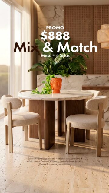 En la mansión Dejavu, nos volvimos locos y creamos una súper Promoción para ustedes😯
COMEDOR + 4 SILLAS EN $888 de nuestro contenedor de OVERSTOCK (Solo en mercancía seleccionada)

Ven y enamorate de oportunidades irresistibles 🥰🥰 disfruta de la calidad en muebles que mereces en la mansión Dejavu tenemos de todo para ti🤩

Precios NO incluyen ITBMS
Cada silla adicional tiene un costo adicional. Se venden por separado, puedes hacer match con una mesa y cualquier estilo de nuestras 4 sillas seleccionadas 
Pieza única / oferta valida hasta agotar la existencia

Visítanos en:📍entre la Av. Federico Boyd y Calle 50, Diagonal al Scotiabank, frente a la Fundación Gabriel Lewis Galindo.

Y CONTÁCTANOS a los 📞

Christopher 📲 +507 6948-4846
Edgardo 📲 +507 6944-6091
Anabel 📲 +507 6553-7970
Héctor 📲 +507 6833-1738
Diana 📲 +507 6660-5478

#muebles #mueblesconhistoria #panama #decoracion casas furniture decoration pty muebleriapanama mueblespanama