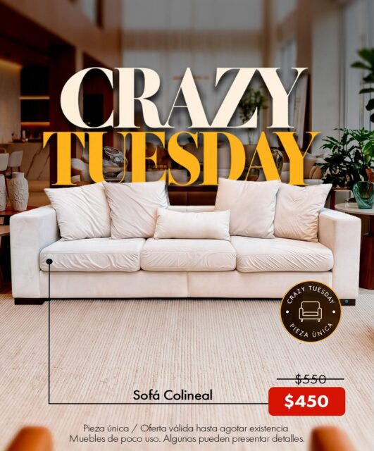 ¿Ya sabías que los martes son de Crazy Tuesday acá en nuestra mansión Dejavu? 🤯🛋️✨

Ven y enamorate de oportunidades irresistibles 🥰🥰 disfruta de la calidad en muebles que mereces en la mansión Dejavu tenemos de todo para ti 🤩

Los precios NO incluyen ITBMS
Pieza única / oferta valida hasta agotar la existencia

Visítanos en: 📍entre la Av. Federico Boyd y Calle 50, Diagonal al Scotiabank, frente a la Fundación Gabriel Lewis Galindo.

Y CONTÁCTANOS a los 📞

Edgardo 📲 + 507 6342-3466
Christopher 📲 +507 6948-4846
Anabel 📲 +507 6553-7970
Héctor 📲 +507 6833-1738

#panamá #muebleria #furniture #desing decoracion